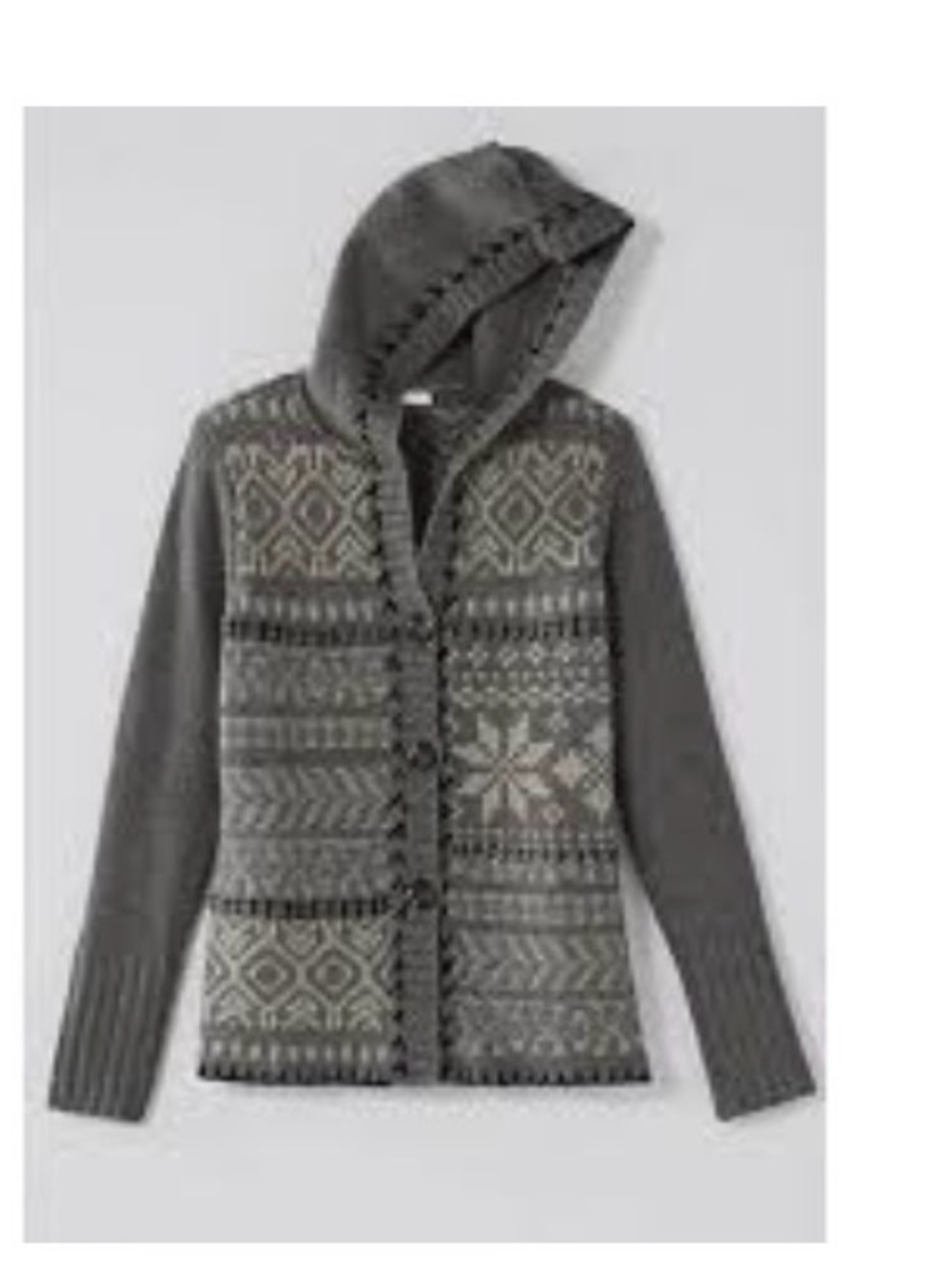 J. Jill Gray Hooded Fair Isle Cardigan